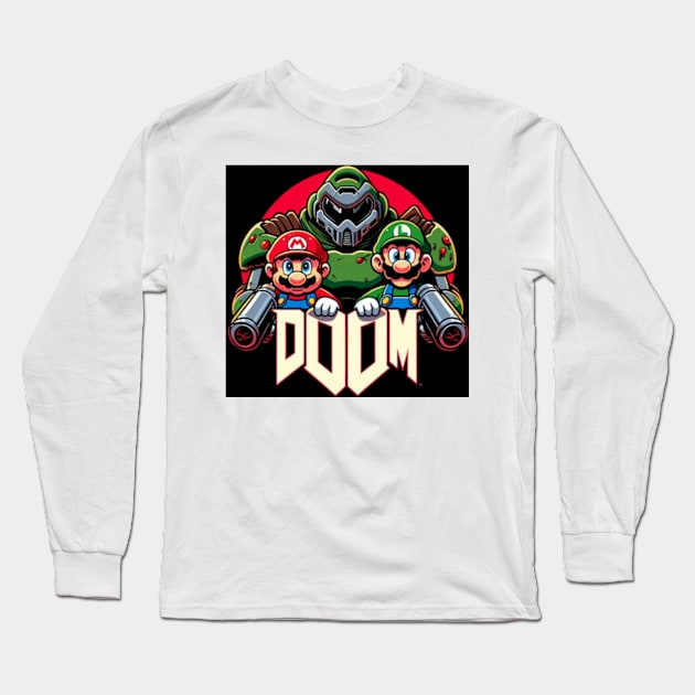 Doom Guy Crossover Long Sleeve T-Shirt by The Doom Guy